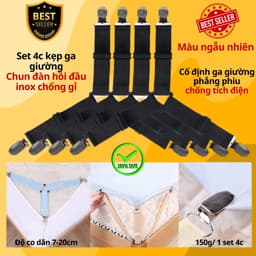 Kẹp ga trải giường chống xê dịch, set4c kẹp ga cố định và giữ phẳng drap ga phủ giường (Giao mầu ngẫu nhiên) 1