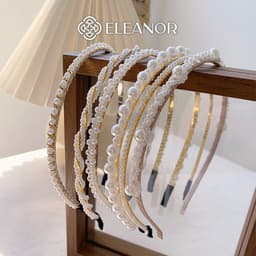 Băng đô cài tóc nữ Eleanor Accessories đính đá ngọc trai nhân tạo phụ kiện tóc bờm tóc 4209 1