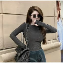 Áo Thun ĐÍnh Đá Tay Dài Bigsize LIMO Áo Thun Nữ Form Ôm Body Đẹp Dễ Thương Áo Thun Kim Tuyến Đá Đẹp Dễ Thương MS009 9