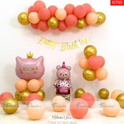 Set bóng trang trí sinh nhật thôi nôi cho bé gái 3