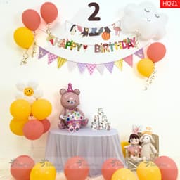 Set bóng trang trí sinh nhật thôi nôi cho bé gái 5