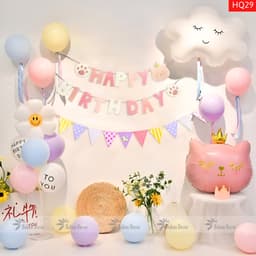 Set bóng trang trí sinh nhật thôi nôi cho bé gái 7