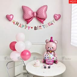 Set bóng trang trí sinh nhật thôi nôi cho bé gái 9
