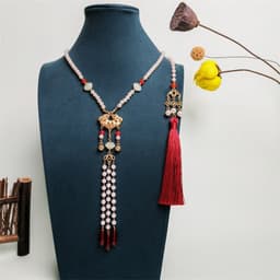 Vòng Cổ Dây Chuyền Ngọc Trai Charm Trường Mệnh Cổ Điển  – Dây Chuyền Kèm Tua Rua Sang Trọng Phụ Kiện Nữ Tính Tiểu Thư 8