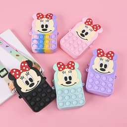 [Mới] Túi xách nữ đeo chéo silicon hình mickey, bong bóng pop-it thời trang dễ thương túi tỏi bé gái 2