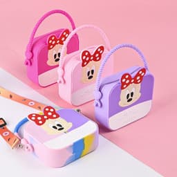 [size trung] Túi xách silicon hình mickey minnie 2 trong 1 cầm tay đeo chéo thời trang đựng bao bì lì xì, mỹ phẩm 4