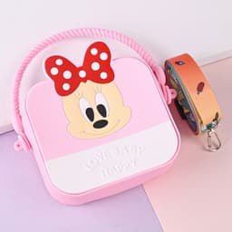 [size trung] Túi xách silicon hình mickey minnie 2 trong 1 cầm tay đeo chéo thời trang đựng bao bì lì xì, mỹ phẩm 6