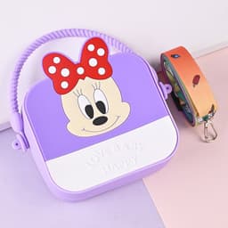 [size trung] Túi xách silicon hình mickey minnie 2 trong 1 cầm tay đeo chéo thời trang đựng bao bì lì xì, mỹ phẩm 5