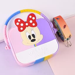 [size trung] Túi xách silicon hình mickey minnie 2 trong 1 cầm tay đeo chéo thời trang đựng bao bì lì xì, mỹ phẩm 7