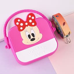 [size trung] Túi xách silicon hình mickey minnie 2 trong 1 cầm tay đeo chéo thời trang đựng bao bì lì xì, mỹ phẩm 8