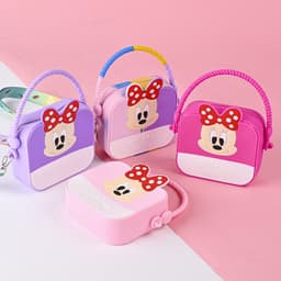 [size trung] Túi xách silicon hình mickey minnie 2 trong 1 cầm tay đeo chéo thời trang đựng bao bì lì xì, mỹ phẩm 9