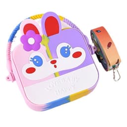 [size trung] Túi xách silicon hình thỏ hoa 2 trong 1 cầm tay đeo chéo thời trang đựng bao bì lì xì, mỹ phẩm 6