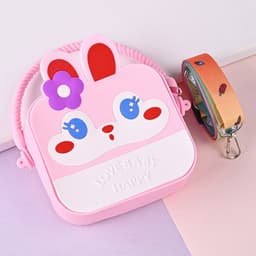 [size trung] Túi xách silicon hình thỏ hoa 2 trong 1 cầm tay đeo chéo thời trang đựng bao bì lì xì, mỹ phẩm 4