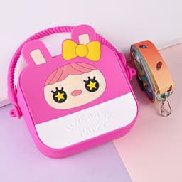 [size trung] Túi xách silicon hình công chúa mắt sao  2 trong 1 cầm tay đeo chéo thời trang đựng bao bì lì xì, mỹ phẩm 2