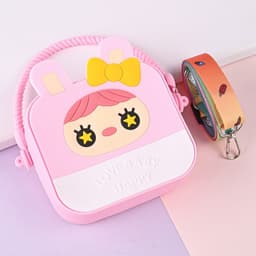 [size trung] Túi xách silicon hình công chúa mắt sao  2 trong 1 cầm tay đeo chéo thời trang đựng bao bì lì xì, mỹ phẩm 4