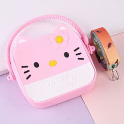 [size trung] Túi xách silicon hình hello kitty 2 trong 1 cầm tay đeo chéo thời trang đựng bao bì lì xì, mỹ phẩm 5