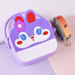 [size trung] Túi xách silicon hình thỏ hoa 2 trong 1 cầm tay đeo chéo thời trang đựng bao bì lì xì, mỹ phẩm 7