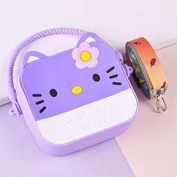 [size trung] Túi xách silicon hình hello kitty 2 trong 1 cầm tay đeo chéo thời trang đựng bao bì lì xì, mỹ phẩm 6