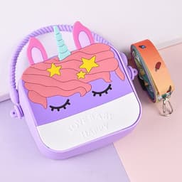 [size trung] Túi xách silicon hình pony kỳ lân 2 trong 1 cầm tay đeo chéo thời trang đựng bao bì lì xì, mỹ phẩm 3