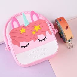 [size trung] Túi xách silicon hình pony kỳ lân 2 trong 1 cầm tay đeo chéo thời trang đựng bao bì lì xì, mỹ phẩm 1