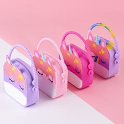 [size trung] Túi xách silicon hình pony kỳ lân 2 trong 1 cầm tay đeo chéo thời trang đựng bao bì lì xì, mỹ phẩm 5