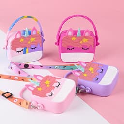 [size trung] Túi xách silicon hình pony kỳ lân 2 trong 1 cầm tay đeo chéo thời trang đựng bao bì lì xì, mỹ phẩm 8
