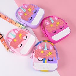 [size trung] Túi xách silicon hình pony kỳ lân 2 trong 1 cầm tay đeo chéo thời trang đựng bao bì lì xì, mỹ phẩm 6