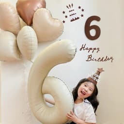 Bóng số trang trí sinh nhật tone Hàn Quốc nhẹ nhàng xinh xắn 80cm 3