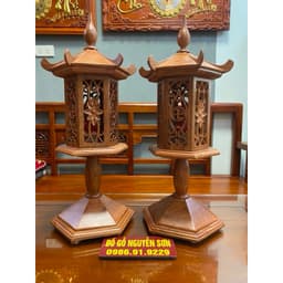 Đèn thờ gỗ hương trang trí bàn thờ đón Tết 1