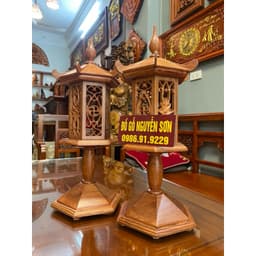Đèn thờ gỗ hương trang trí bàn thờ đón Tết 3