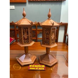 Đèn thờ gỗ hương trang trí bàn thờ đón Tết 4