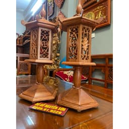 Đèn thờ gỗ hương trang trí bàn thờ đón Tết 5