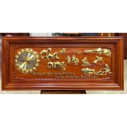 tranh đồng hồ treo tường gỗ hương mẫu cha mẹ( Giảm Giá) 2