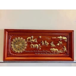 tranh đồng hồ treo tường gỗ hương mẫu cha mẹ( Giảm Giá) 1