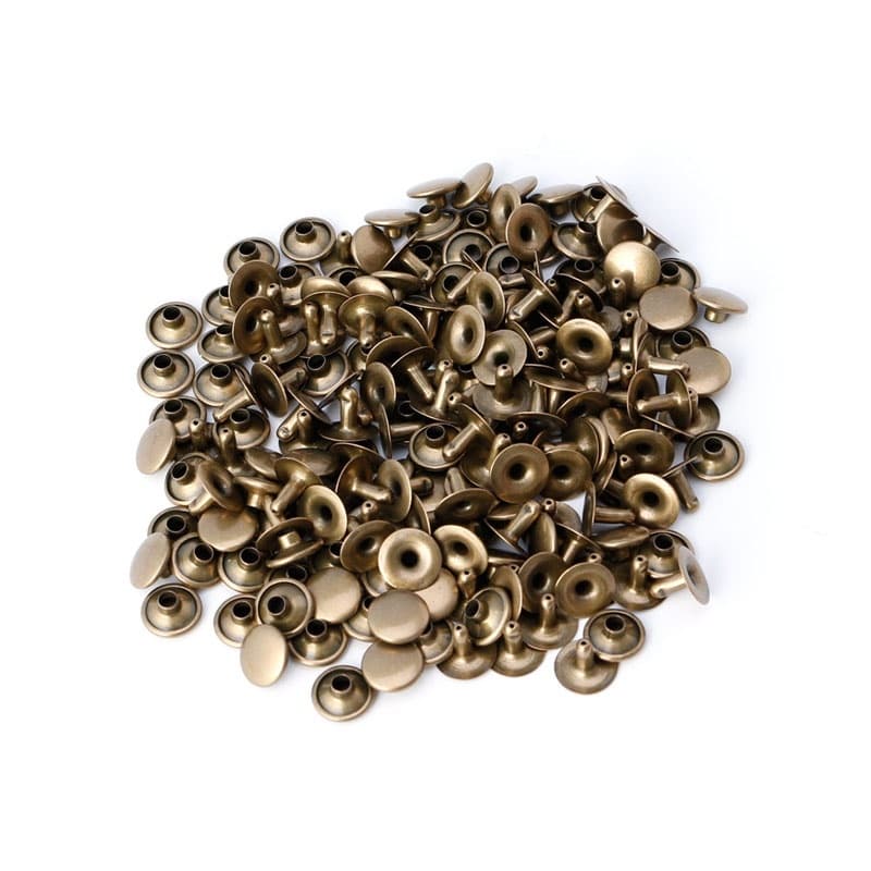 Nút tán rivet (đinh tán) 1 mặt Màu đồng Size 8mm Đóng thùng giấy, thủ công (Mẫu nide 1 mặt)
