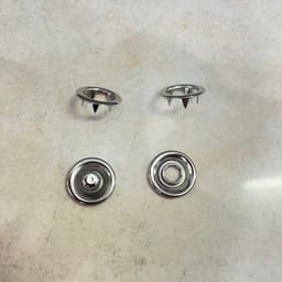 Nút bấm 5 chấu (cúc sắt vành, nút áo em bé) Size lớn 15mm, 20mm Bằng thau không gỉ Màu bạc Bịch 10 bộ 5