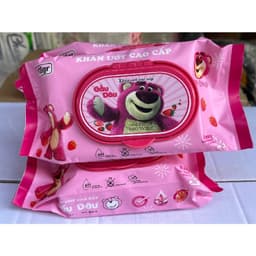Khăn Giấy Ướt Gấu Dâu Lớn 250g Hàng Xịn). Khăn Giấy Ướt Gấu Dâu Hàng Xịn Nhỏ 125g 2