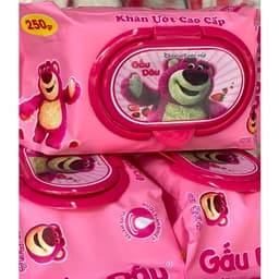 Khăn Giấy Ướt Gấu Dâu Lớn 250g Hàng Xịn). Khăn Giấy Ướt Gấu Dâu Hàng Xịn Nhỏ 125g 6