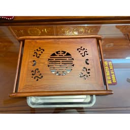 khay trà gỗ hương đá chân cuốn kích thước 54*35*8cm 8