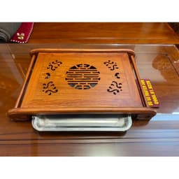 khay trà gỗ hương đá chân cuốn kích thước 54*35*8cm 5