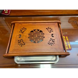 khay trà gỗ hương đá chân cuốn kích thước 54*35*8cm 6