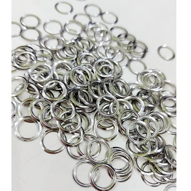 Long đền 6mm (Đệm lót mặt sau dành cho khoen ore bọc lỗ tròn, khuy mắt cáo) Bằng thau không gỉ Màu bạc Bịch 1000 cái