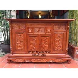 tủ thờ bàn thờ gỗ gõ kích thước 97cm*197cm, sâu 81cm 2