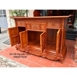 tủ thờ bàn thờ gỗ gõ kích thước 97cm*197cm, sâu 81cm 8