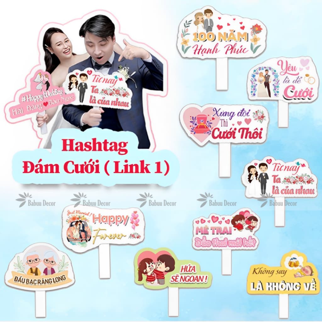 Hashtag cầm tay chụp hình đám cưới (link 1)