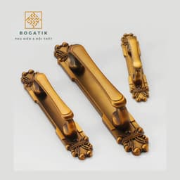 Tay nắm cửa tủ ngăn kéo tay nắm cửa phong cách cổ điển chất liệu hợp kim màu đồng sang trọng 4