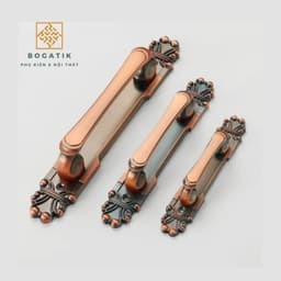 Tay nắm cửa tủ ngăn kéo tay nắm cửa phong cách cổ điển chất liệu hợp kim màu đồng sang trọng 5