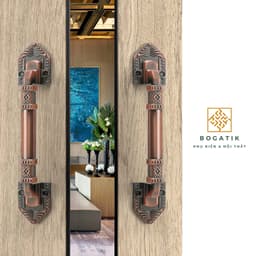 Tay nắm cửa tủ ngăn kéo tay nắm cửa phong cách cổ điển chất liệu hợp kim màu đồng sang trọng 9