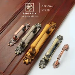 Tay nắm cửa tủ ngăn kéo tay nắm cửa phong cách cổ điển chất liệu hợp kim màu đồng sang trọng 1