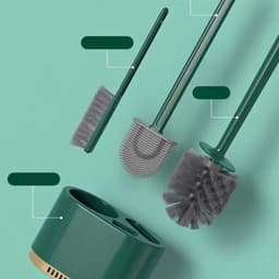 Cọ vệ sinh toilet bồn cầu, nhà tắm 3 trong 1 bằng silicon cao cấp kèm hộp treo tường chắc chắn 3